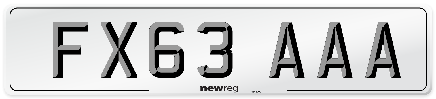 FX63 AAA Number Plate from New Reg